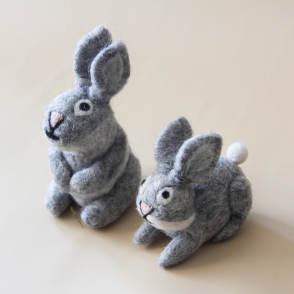 Play Planet Felt Bunny Duo Play Set | Handmade Felt Toys