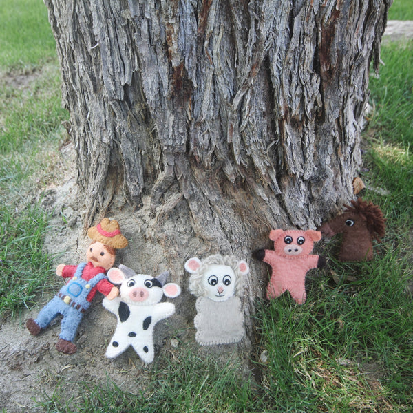 Old McDonald Finger Puppets | Nursery Song Felt Finger Puppet Set Play Planet Eco Friendly Toy Handmade Giftshop