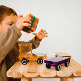 Magblox Magnetic Block Twin Car Pack with Wooden Wheels | Magnetic Tile by Play Planet STEAM Toys