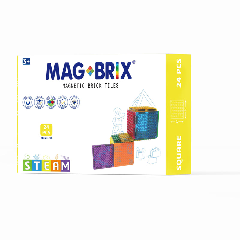 Magbrix Brick Tile Small Square 24 pcs pack | Magblox