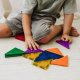 Magblox Magbrix Magnetic Brick Tiles Right Angle Triangle Set 12 pieces set pack by Play Planet Eco-friendly Educational Toys.