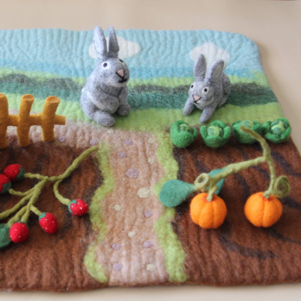 Play Planet Felt Bunny Set | Handmade Rabbit Play Set