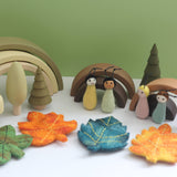 Four Seasons Leaf Baby Play Set, Waldorf Doll, Play Planet Eco Educational Toys, Handmade Gift Shop