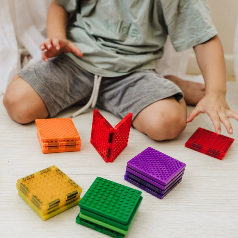 Magblox Magbrix Magnetic Tiles Small Squares 24 Pcs by Play Planet