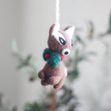 Deer Ornament with Christmas Bow | Felt Ornaments