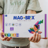 Magblox Magbrix Magnetic Brick Tiles Right Angle Triangle Set 12 pieces set pack by Play Planet Eco-friendly Educational Toys. 