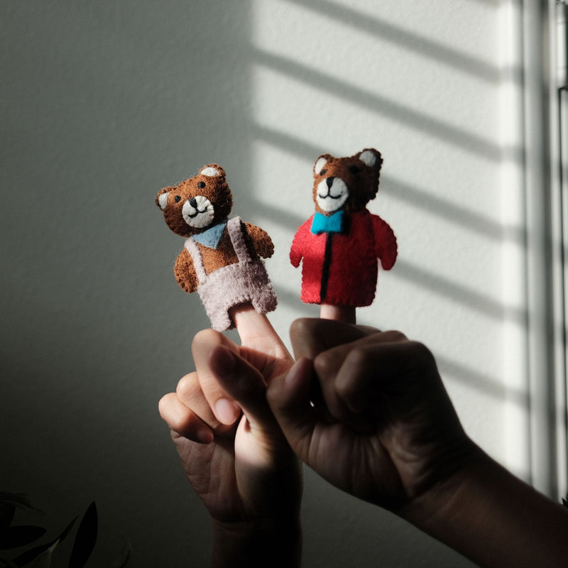 Goldilocks and Three Bears Felt Finger Puppet Set Handmade Gift | Play Planet Eco Educational Toy Gift Shop