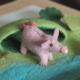 Play Planet Felt Pig, Farm Animal, Felt Animals, Felt Play Mat, Handmade in Nepal and Fair Traded. 