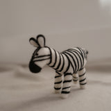 Felt Zebra, Felt Animal Puppet, Finger Puppet, Safari Animal, Play Planet Montessori Toy, Waldorf Doll. Handmade in Nepal and Fair Traded