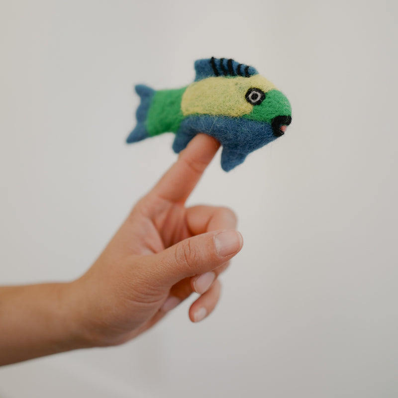 Parrotfish Puppet, Felt Toy, Felt Tropical Fish | Felt Finger Puppet ...