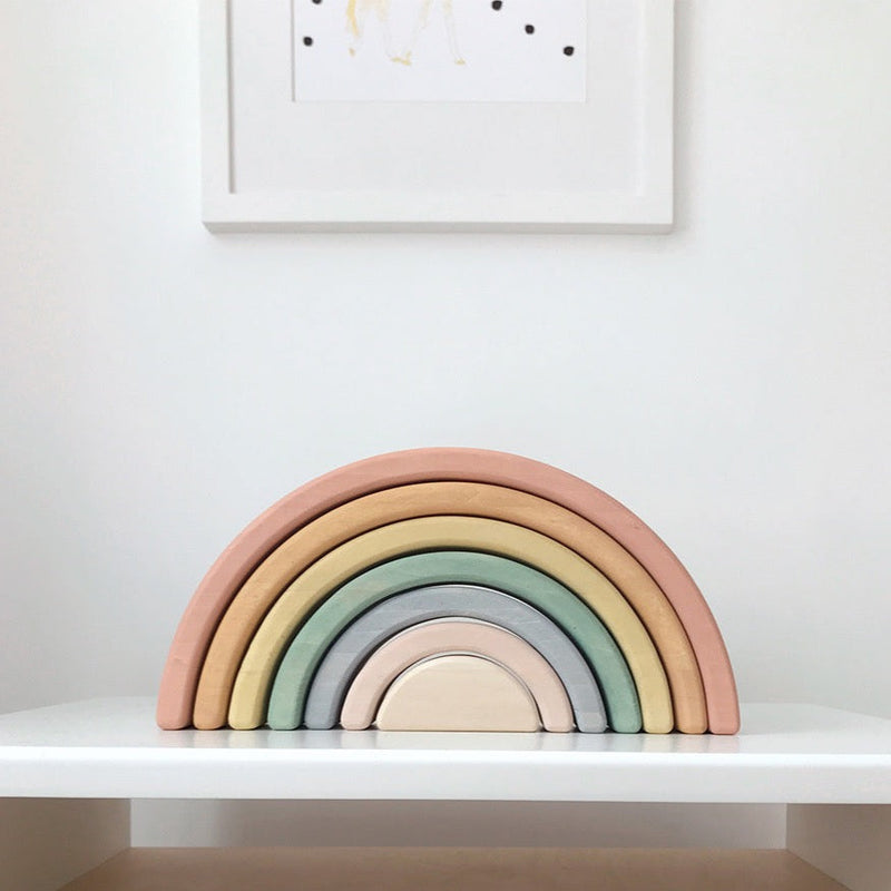 Sabo Concept Wooden Rainbow Stacking toy, Montessori Toy | Play Planet
