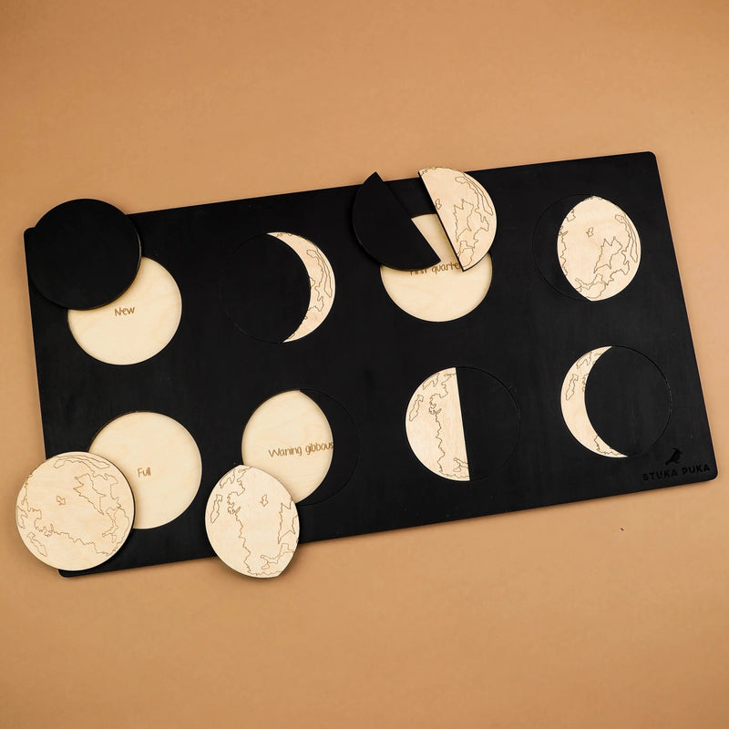 Moon Phase Montessori Wooden Puzzle
