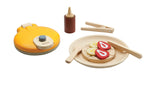 PlanToys Wooden Toys Waffle Pretend Play Set with waffle, fruit, waffle maker by Play Planet