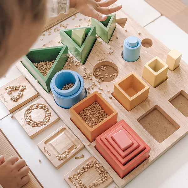 3D Wooden Stacking, Sorting and Nesting Shapes Puzzle