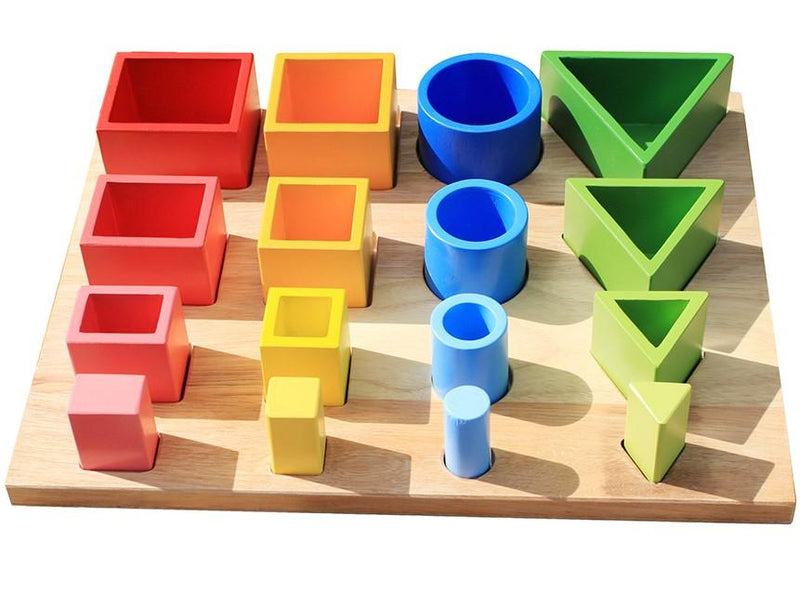 3D Wooden Stacking, Sorting and Nesting Shapes Puzzle