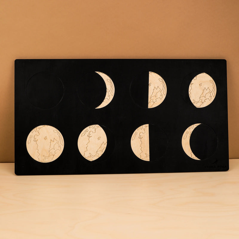 Moon Phase Montessori Wooden Puzzle