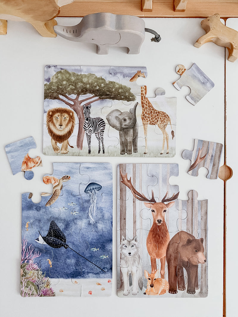 The Majestic Wile Animals Ocean Life Safari Puzzle Collection Designed by Jo Collier Made in Australia