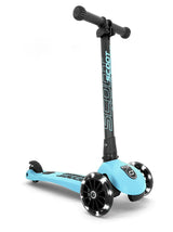 SCOOT AND RIDE US HIGHWAYKICK 3 FOLDABLE SCOOTER BALANCING BIKE BLUEBERRY COLOR WITH LED LIGHT  WHEELS AND ADJUSTABLE HEIGHTBY PLAY PLANET