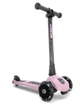 SCOOT AND RIDE US HIGHWAYKICK 3 FOLDABLE SCOOTER BALANCING BIKE ROSE PINK COLOR WITH LED LIGHT WHEELS AND ADJUSTABLE HEIGHT BY PLAY PLANET