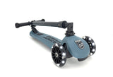 SCOOT AND RIDE US HIGHWAYKICK 3 FOLDABLE SCOOTER BIKE STEEL BLUE WITH LED LIGHT BY PLAY PLANET