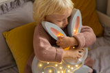 Little Lights high-quality children's night light is handmade from 100% natural pinewood, making it as strong and durable as it is beautiful. This adorable Little Lights Bunny Lamp is guaranteed to hop its way into your little one's heart and help them sleep soundly.