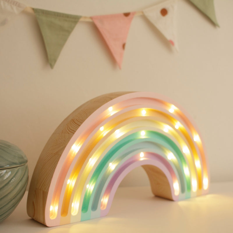 Little Light Pastel Rainbow Lamp Handmade Wooden Light | Play Planet Eco-friendly Toys