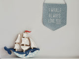 Little Light Wooden Handmade Whale Ship Lamp for kid's playroom, nursery, modern home design by Play Planet