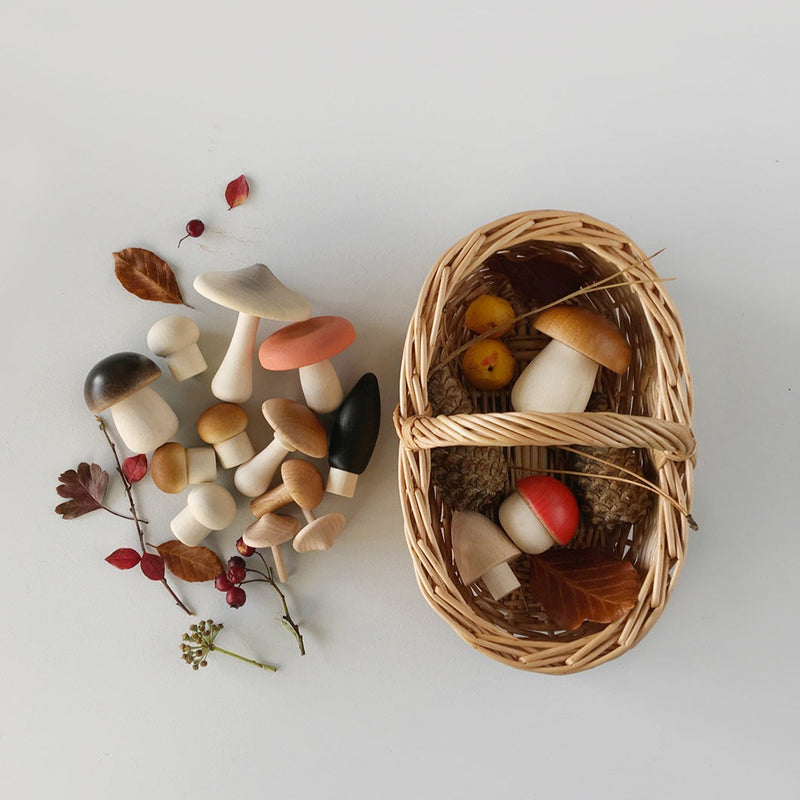 Moon Picnic Wooden Mushroom Basket Play Set by Play Planet