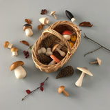 A Full Basket of Mushroom wooden toys set for pretend play by Play Planet