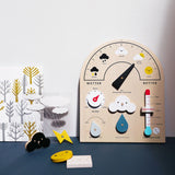 Learn about weather with your children. The wooden magnetic toy. 