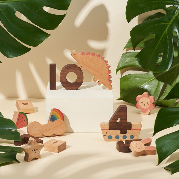 Oioiooi Wooden Number Play Block Set by Play Planet