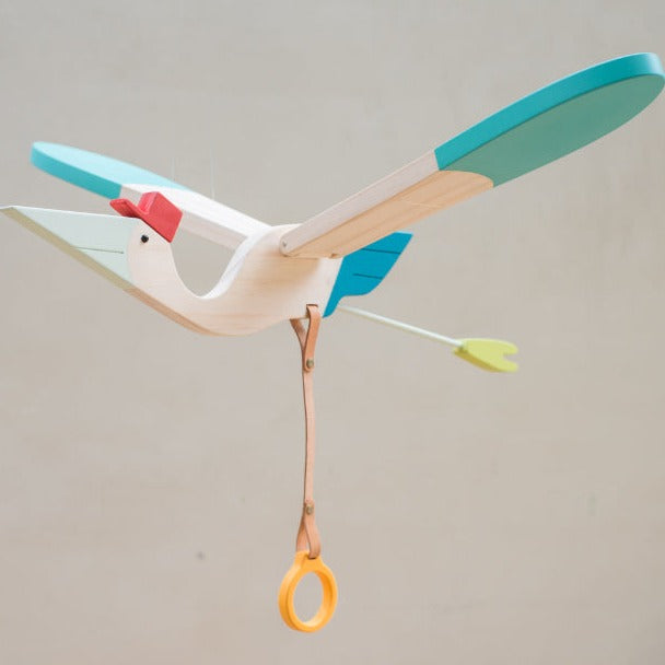 Eguchi Toys | Baby Bird Mobile STORK Bird - Medium