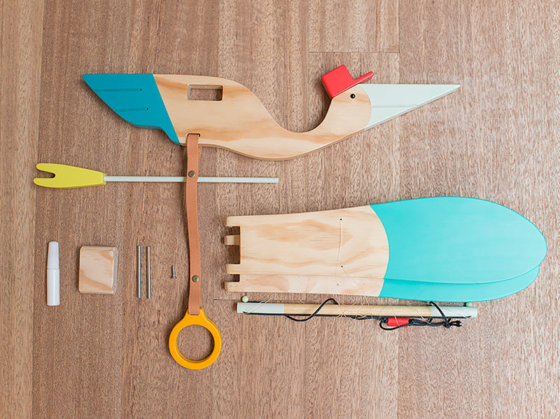 Eguchi Toys | Baby Bird Mobile STORK Bird - Medium