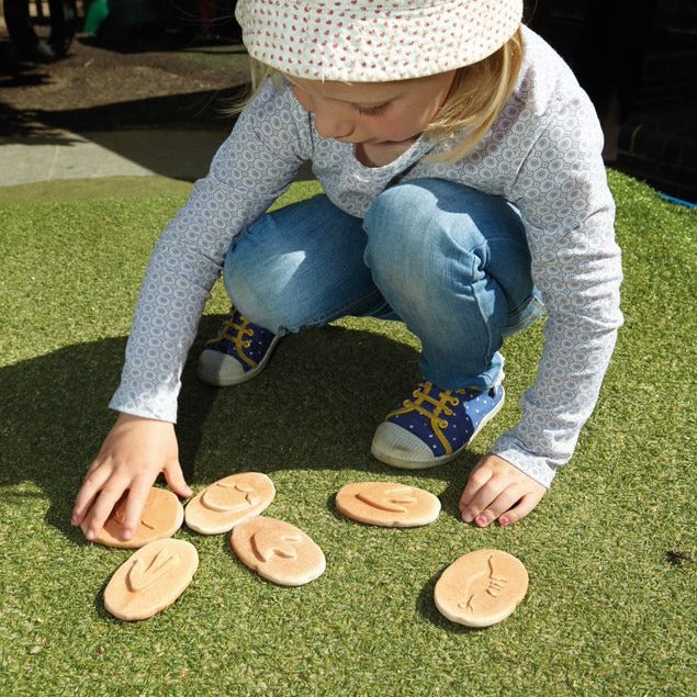 Yellowdoor Dinosaurs Playdough Stamp Footprint Pebbles - Outdoor or Indoor Stamping and rubbing stones by Play Planet
