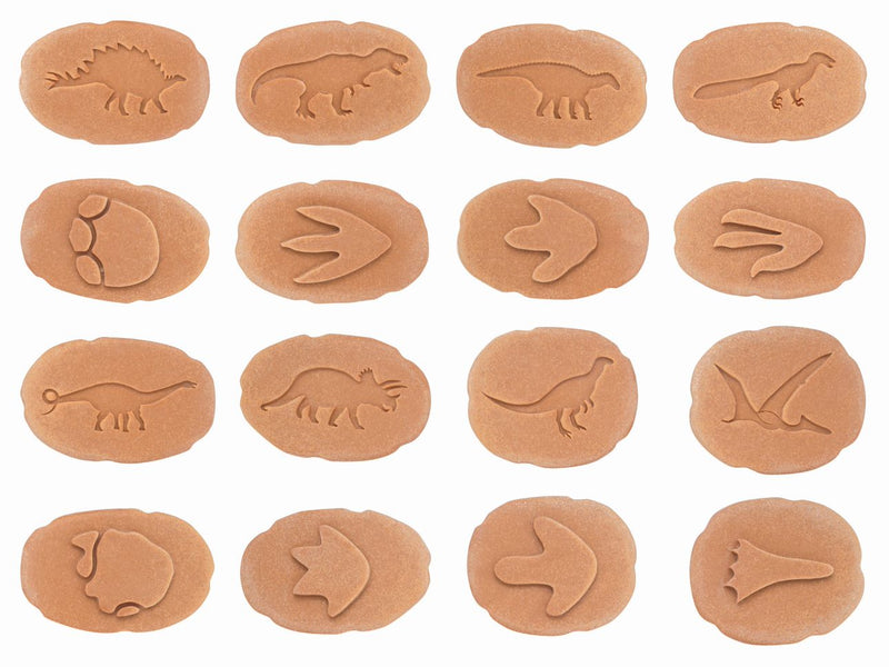 Yellowdoor Dinosaurs Playdough Stamp Footprint Pebbles - Outdoor or Indoor Stamping and rubbing stones