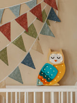 Crafted from solid pinewood, this adorable owl lamp is perfect for decor and as a nightlight to help your mini feel safe and sound.