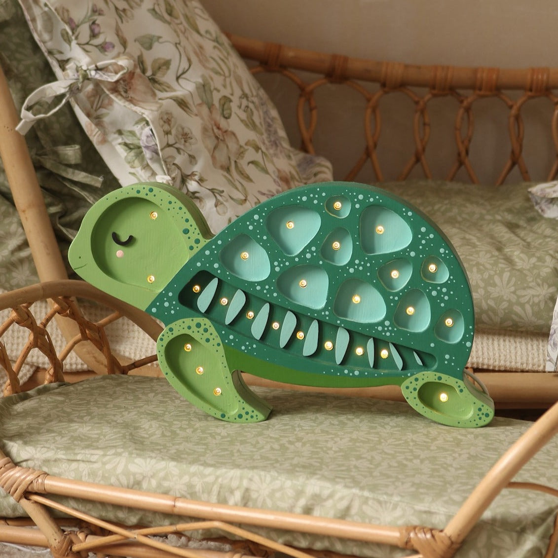 Little Light Turtle Lamp Handmade Wooden Light Play Eco