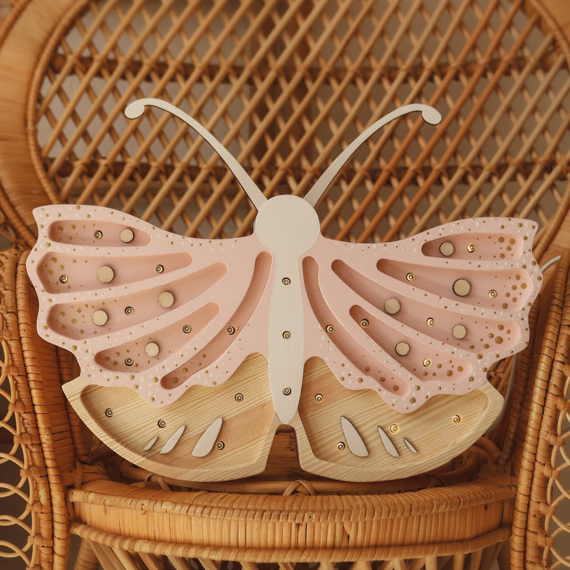 Little Light Butterfly Lamp Strawberry Crean Handmade Wooden Light | Play Planet Eco Toys