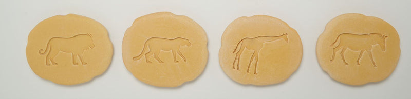 Safari Animals Footprints Pebbles - Outdoor or Indoor Stamping and rubbing stones Yellodoor playdough stamp by play planet