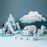 Bumbu Wooden Polar Bears family and Ice Floe Set by Play Planet