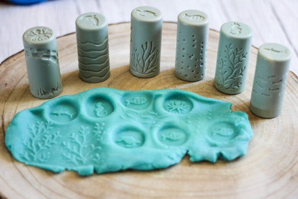 Play Planet | Ocean life Dough Roller and Stamp Set by Yellowdoor