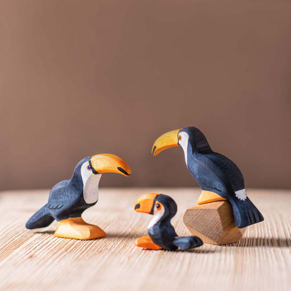 Bumbu Toys Toucan Family with 3 wooden birds by Play Planet